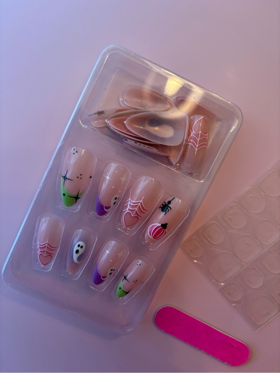 Source Unknown Other - Source Unknown Pink, Green & Purple Halloween Press-On Nail Set